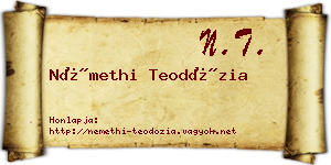 Némethi Teodózia névjegykártya